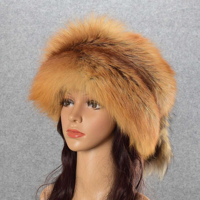Fox Fur Padded Warm Ear Protection Hat Winter