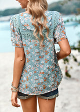 Printed Short-sleeved Round Neck Shirt
