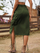 Women Denim Lace-up Skirt