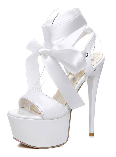 Women Shoes Open Toe Lace Up Heels Sandals