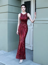 Sequined Mermaid Long Prom Dress