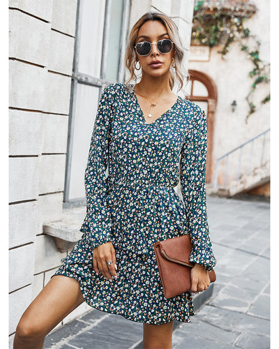 Round Neck Sweet Floral Dress