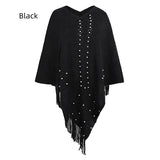 Knitted Beaded Tassel Shawl Cloak