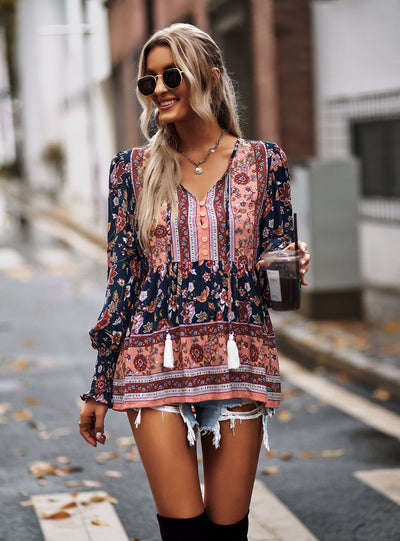 Bohemian Long-sleeved Shirt