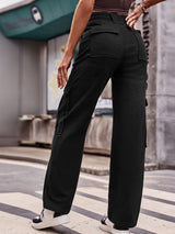 Pocket Overalls Loose Casual Denim Trousers