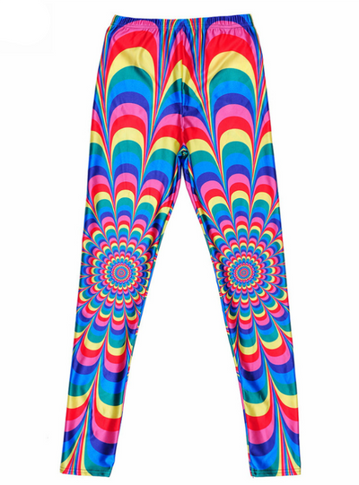 Print Fitness Leggings Rainbow Digital Printing Pants