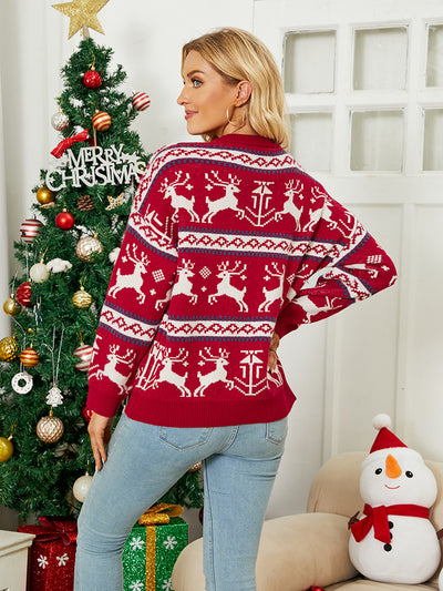 Christmas Day Pullover Loose Fawn Sweater