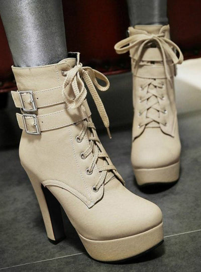 Boots High Heels Ankle Boots Platform Shoes Brand 