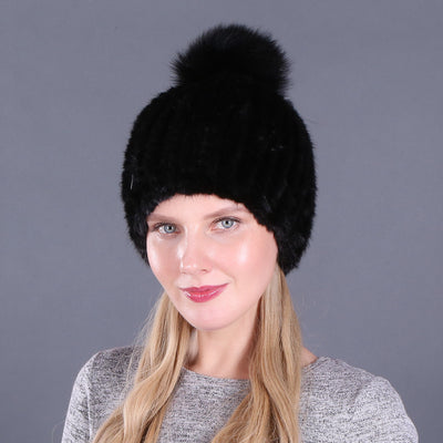 Mink Wool Woven Thickened Warm Ear Mink Hat