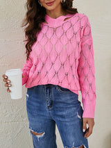 V-neck Fish-scale Hollow Sweater