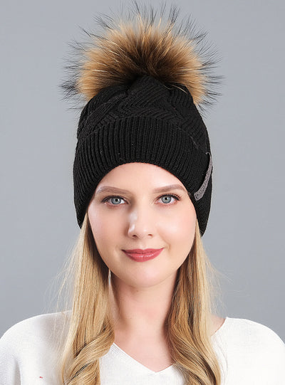 Knitted Cashmere Curling Thickened Hat