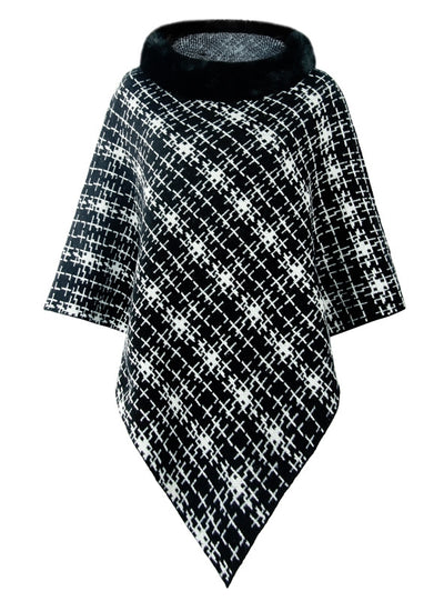 Collar Cape Knitted Pullover Sweater Shawl