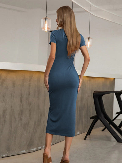 Women Sexy Slim Split Button Dress