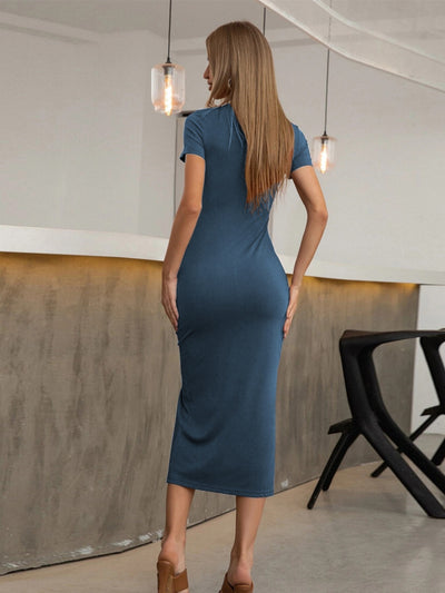 Women Sexy Slim Split Button Dress