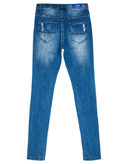 3D Embroidered High Waist Jeans