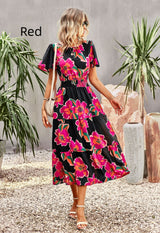 Summer Print Short-sleeved Dress