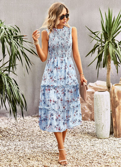 Women Leisure Print Sleeve Dress