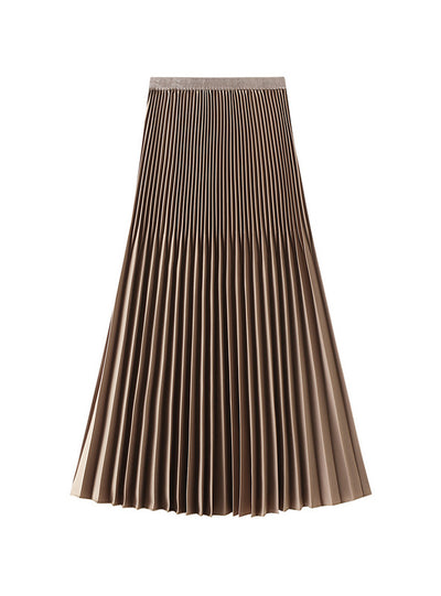 Elastic Waist Pleated Skirt