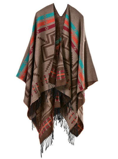 Cross Plum Lengthened Thickened Split Shawl