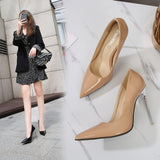 Metal Shoes Stilettos Pointed High Heels