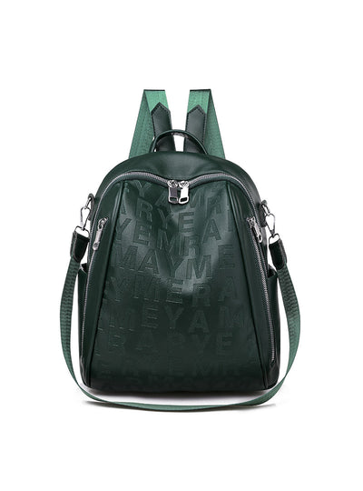 Women PU Letter Large Backpack