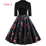 Middle Sleeve Print Lapel Dress