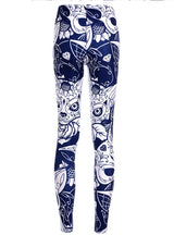 Digital Print Pants Trousers Stretch Blue Pants 
