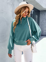 Women Long Sleeve Solid Color Top
