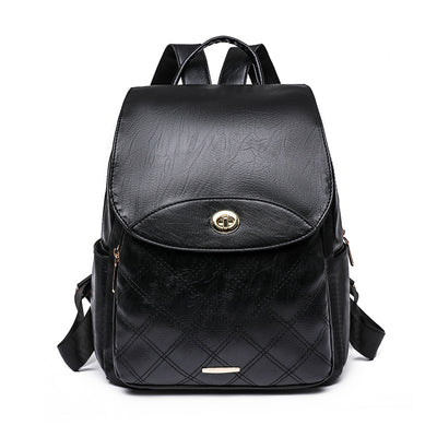 Soft PU Simple Casual Ladies Backpack
