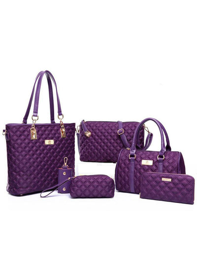 6pcs Patchwork Composite Bag Female Shoulder Bag 