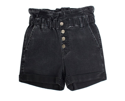 Black Wide-legged Denim Shorts