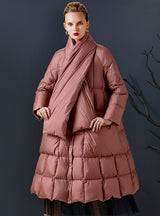 Small Necktie Scarf Down Jacket