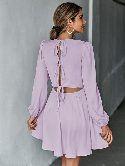 Sexy Backless Long-sleeved Dress