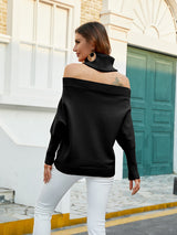 Sexy Solid Color Lapel Sweater