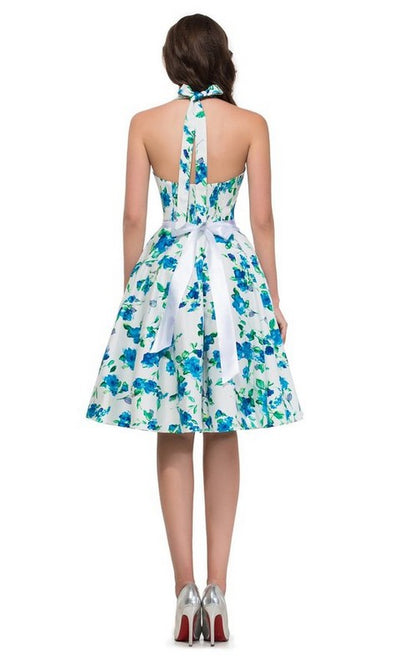 Retro Printed Sling Dress