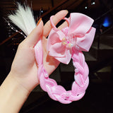 Colorful Braid Headband Kids Ponytail Holder Rubber