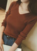 V Neck Sweater Knitted Fashion Womens Sweaters