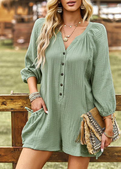 Solid Color Loose Casual Jumpsuit