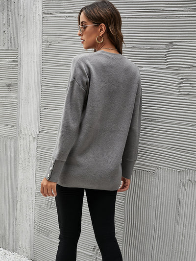 Button Sweater Pocket Cardigan Coat