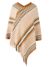 Fringe Knit Sweater Shawl Cloak