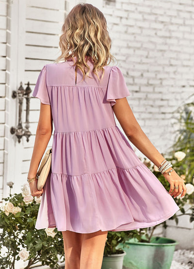 Short Sleeve Slim Waist Dress
