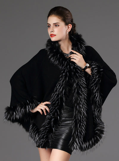 Collar Hooded Knitwear Cardigan Shawl Cloak