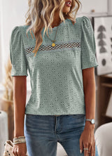 Casual Round Neck Stitching Shirt T-shirt