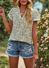 V-neck Printed Casual T-shirt