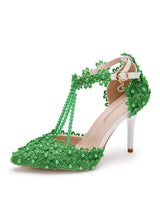 Beaded Sandal Lace Flower Sandal