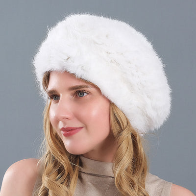 Rabbit Fur Hat Winter Ladies Warm Hat