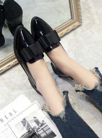 Pointed Toe Black Oxford Shoes for Women Flats 