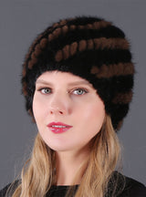 Mink Wool Knitted Double-layer Warm Pineapple Hat