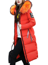 Warm Winter Jacket Women Big Fur Thick Slim