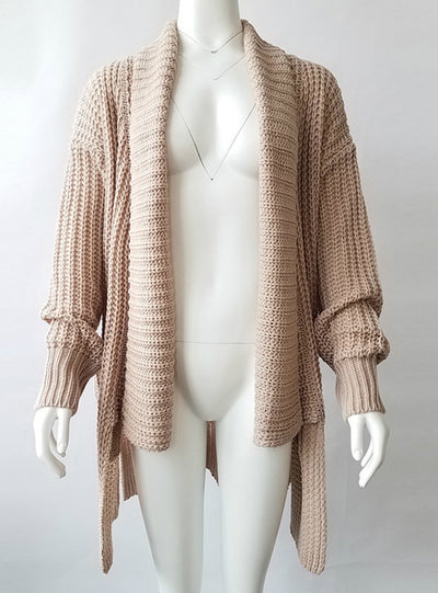 Sweater Cardigan Loose Irregular Lapel Double Bag